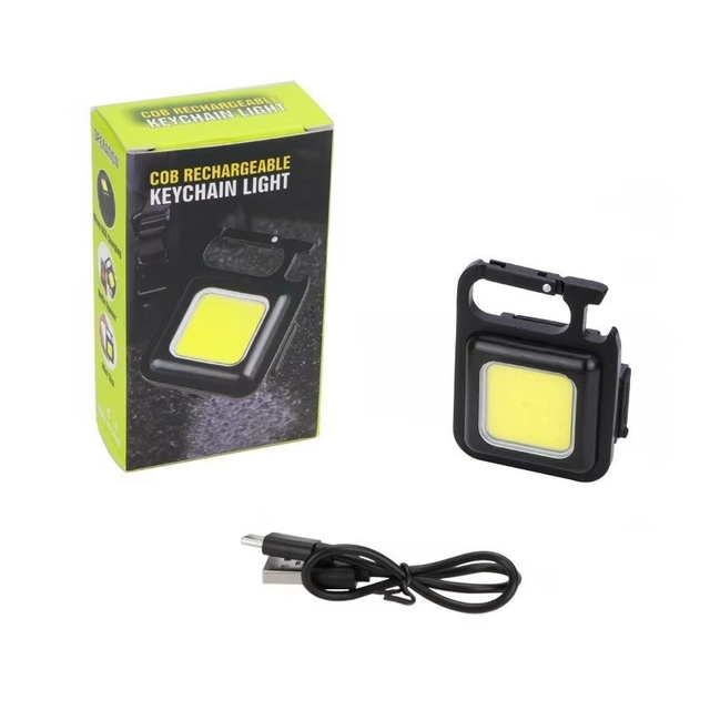 Portable Mini LED Flashlight Rechargeable Cob Work Light Magnetic Inspection Torch Keychain Lamp for Auto Exterior Lighting