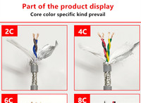Câble à paires torsadées blindé flexible 8 conducteurs 0,14, 0,2, 0,3 mm, câble d'encodeur 26 24 22 AWG en cuivre étamé, fil de commande de signal 485