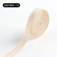 Bande de dentelle élastique à picots de 3/8 po, bord festonné, pour lingerie, en nylon durable à haute ténacité