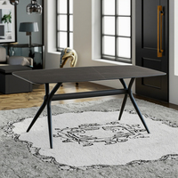 Usine chinoise vend des tables à manger en verre trempé avec pieds en métal de luxe moderne sur mesure à vendre Meubles de salle à manger 4 places