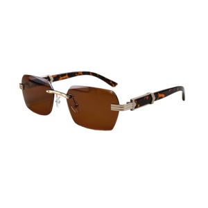 Gafas de Sol Retro de Lujo sin Montura, Corte Cuadrado, Lentes de PC con Protección UV400, Personalizables, Unisex - Product Image 1