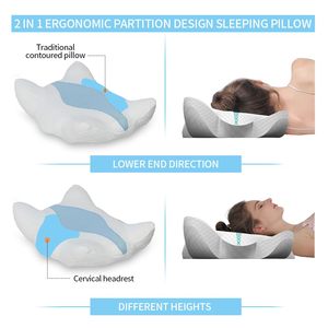 Ergonomic Bộ nhớ bọt giường cổ gối cho ngủ có thể điều chỉnh chiều cao chỉnh hình trở lại vai đầu gối để giảm đau cổ - Product Image 3