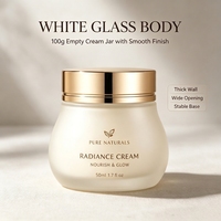 Pot en verre crème 100g Soft Pearl pour emballage cosmétique, crème visage et soins de la peau, avec pulvérisation, couleurs personnalisées, logo, conception OEM ODM