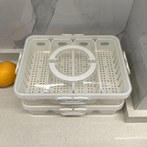 Ланч-бокс/контейнер для закусок с <span class=keywords><strong>2</strong></span>/4/8 отделениями, портативный, из безопасного полипропилена, с крышкой и разделителями, для овощей и мясных деликатесов - Product Image 2