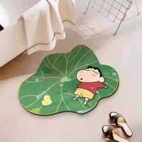Tapis de porte de salle de bain personnalisé OEM en forme d'alien anime Kawaii, antidérapant, en boue de diatomée, avec fonction d'absorption d'eau