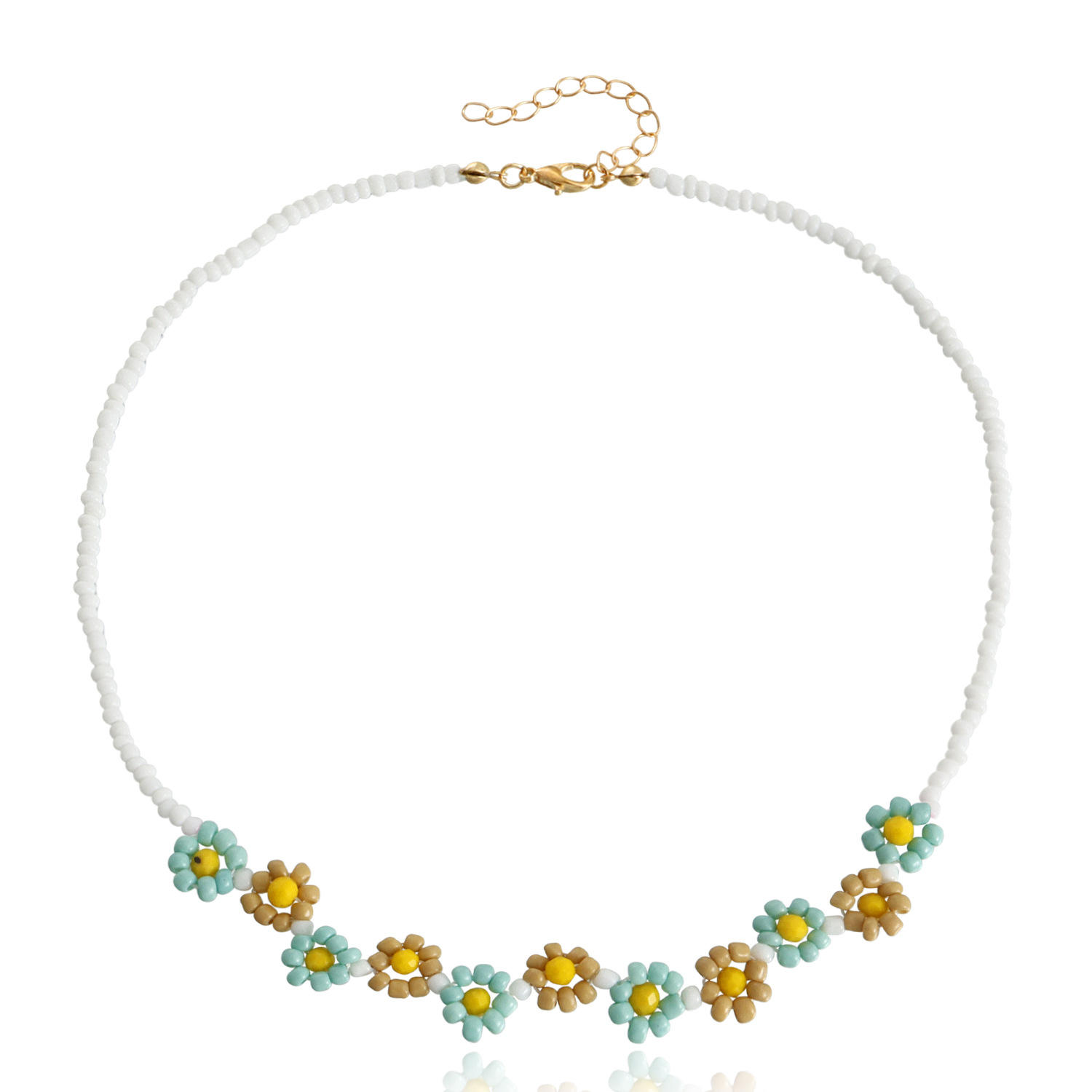 5ลูกปัดข้าวขาวดอกไม้สีอ่อน