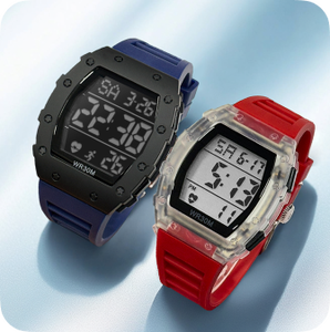 Đồng hồ kỹ thuật số điện tử hình vuông màu đen của trẻ em với màn hình hiển thị tuần sáng và chuyển động <span class=keywords><strong>LCD</strong></span> chống nước có tính năng báo động - Product Image 2