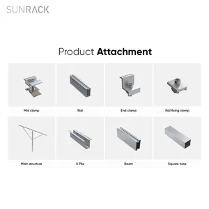 SunEvo Panneau solaire Structure montée au sol U Pile Pv Systèmes de rayonnage en aluminium