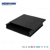 Hdmann Certification CE, ignifuge, résistant au feu, 300 mm, 450 mm, robuste, noir avec couvercle, chemin de câbles en fibre de verre GRP FRP