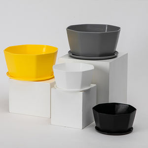 Maceta Redonda de Plástico Ligera y Minimalista, Colorida, con Bandeja y Orificios de Drenaje para Plantas Suculentas de Interior, Gran Venta - Product Image 2