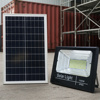 Projecteur solaire LED puissant 40W avec double panneau intégré LifePo4, interrupteur jour/nuit et réflecteur chaud pour cour