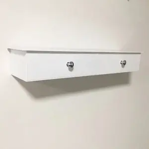 Cajón de almacenamiento blanco de pared acrílico personalizado, vitrina decorativa moderna