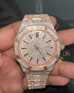 Fully VVS Moissanite Diamond Watch Hip Hop Statement <b>Wristwatch</b> for Street Fashion Available For Sale - Product Image 1
