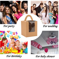 Boîtes en papier personnalisées pour boulangerie, emballage individuel pour mini-beignets, mini-cupcakes, mini-tartes avec fenêtre en PVC
