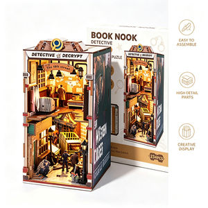 DIY <span class=keywords><strong>Detective</strong></span> 18th Street Book Nook Vintage Crime Alley Diorama a Doppio Strato con LED Caldo, Fermalibri Magico - Product Image 3