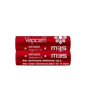 Ventes chaudes Vapcell M35 <span class=keywords><strong>18650</strong></span> <span class=keywords><strong>3500</strong></span> <span class=keywords><strong>mAh</strong></span> 10A/25A 3.6v Batterie lithium-ion VS 35E Batteries rechargeables pour lampe torche 3500mah - Product Image 1