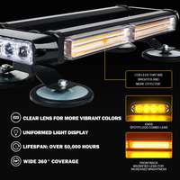 Barra de Luces LED COB de 14.5 Pulgadas, Barra de Luces Intermitentes para Techo, Doble Cara, Baliza de Advertencia de Peligro, Luces de Seguridad con Base Magnética