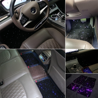 Tapis de sol de voiture à fibres optiques LED, effet ciel étoilé scintillant