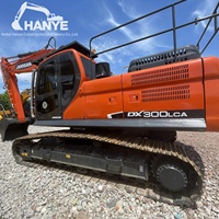 Excavatrice Doosan DX300LCA d'occasion de haute qualité, faible nombre d'heures de travail, état d'origine, pelle sur chenilles prête pour expédition maritime