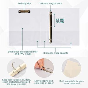 Gangtong rô gingham 1.5 inch chất kết dính 3 vòng giữ 200 tờ dễ thương danh mục đầu tư chất kết dính vòng văn phòng - Product Image 2