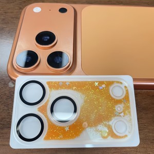 Protection d'objectif en verre trempé à paillettes liquides fluide effet sable mouvant de luxe pour iPhone 17 Pro, sans bulles pour iPhone 17 Pro Max - Product Image 3