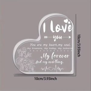 1 plaque décorative en acrylique en forme de cœur pour centre de table, cadeau romantique pour hommes et femmes, idéal pour anniversaires et célébrations. - Product Image 1