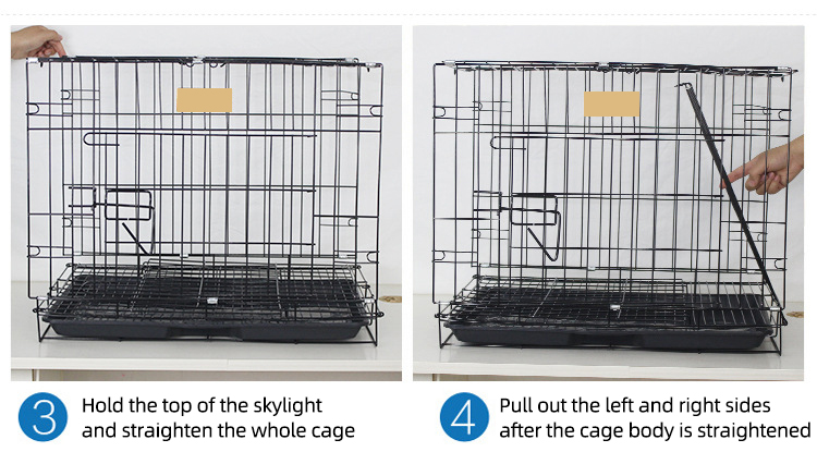 Manufacturer Wholesale removable Black Metal Pet Dog Crate Durable Outdoor Large Folding Dog Cage for sale