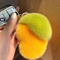 Véritable Rex Fourrure De Lapin Petite Mangue Isolé Doux En Peluche Poupée Léger Porte-clés Pendentif Mignon Porte-clés Sac