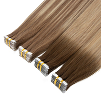 Extensions à bandes adhésives en cheveux humains 100% européens doublement étirés, couleur Balayage, haute qualité, vente en gros