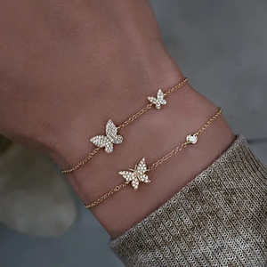 Collar de Moda con Dos Mariposas y Circonitas, para Mujer, Regalo, Venta al Por Mayor - Product Image 5