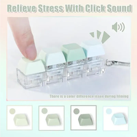 Cross-Border Exclusive Fidgets Silicone Sensory Toys Multicolored Led Keycap Keychain for Home Key Bag Charm with Movable Parts