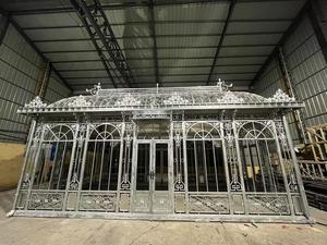 Capuchon de dôme de véranda de style europé<span class=keywords><strong>en</strong></span> personnalisé <span class=keywords><strong>en</strong></span> <span class=keywords><strong>fonte</strong></span> forgé Gazebo - Villa Garden Ornamental Glassroom Pavilion <span class=keywords><strong>Prix</strong></span> d'usine - Product Image 4