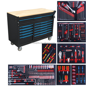 Ensemble d'outils de réparation automobile en métal 718 pièces pour garage et atelier, comprenant ciseaux, marteau, pince, chariot rigide en EVA, plan de travail OEM TCS-01 - Product Image 4