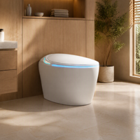 WC intelligent monobloc intégré avec bidet, siège chauffant, chasse d'eau à capteur, couvercle automatique et télécommande