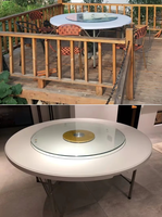 Table de banquet ronde pliante de 60 pouces en PEHD imperméable, vente en gros d'usine, idéale pour la restauration et la location