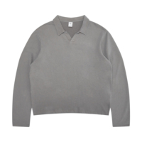 Sweat-shirt à col en V délavé à l'acide, haute qualité, 100% coton, impression DTG avec logo personnalisé, vente en gros d'usine