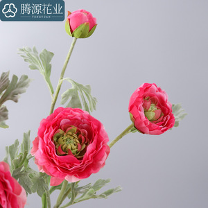 Flores artificiales blancas de seda, flores de Ranunculus, blanco, rosa, azul, loto, para decoración de mesa central de boda - Product Image 5