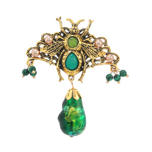Broche de Noivado e Casamento de Luxo Leve, Série Turquesa Retrô, com Cristal em Liga de Alta Qualidade e Cravação em Gota de Óleo - Product Image 5