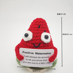 Jouets en crochet animaux, jouets en peluche de dessin animé à énergie positive, pendentifs de poupée au crochet, tricotés à la main, couleur personnalisable, coton PP - Product Image 3
