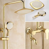 Ensemble de douche de pluie encastrée murale pour salle de bain Kit combiné ensemble de pommeau de douche et de tuyaux en acier inoxydable rétro Rain