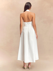 <span class=keywords><strong>Robe</strong></span> longue personnalisée Printemps 2026, style licou, <span class=keywords><strong>dos</strong></span> nu, épaules dénudées, col cranté, OEM/ODM par une usine <span class=keywords><strong>de</strong></span> vêtements chinoise - Product Image 6