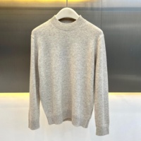 Pull en maille polaire à col en V chaud et décontracté Loro Luxury Autumn Piana 100% coton bleu marine pour homme