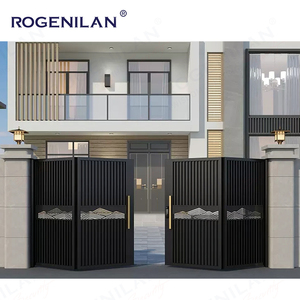 Rogenilan <span class=keywords><strong>Aluminium</strong></span> Auto-ouverture Sécurité Allée Porte Balançoire Suspendue Pliable Extérieur Piste Grill Gates - Product Image 3