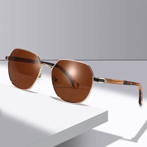 2025 venta al por mayor Unisex UV400 lentes gafas de sol Marco de acetato patillas de bambú gafas de sol para hombres Retro tonos logotipo personalizado gafas de sol - Product Image 5