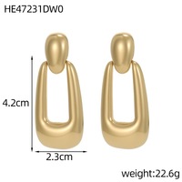Boucles d'oreilles clous géométriques abstraites en acier inoxydable, sertissage griffe, design simple, bijoux de mode pour femme, usage quotidien