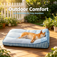 Lit orthopédique rectangulaire pour chien PetFly, luxueux, écologique, rayé, respirant, durable, rafraîchissant, extra large, lavable et protecteur