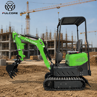 Excavatrice FULCORE CE EPA EuroV certifiée ISO, 1,2 tonne, chenilles épaissies, configuration multifonctionnelle