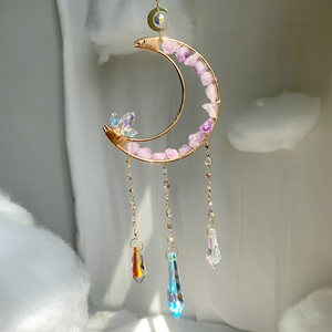 Attrape-soleil en cristal naturel de haute qualité en gros, attrape-soleil lune, attrape-soleil améthyste, carillons éoliens - Product Image 2