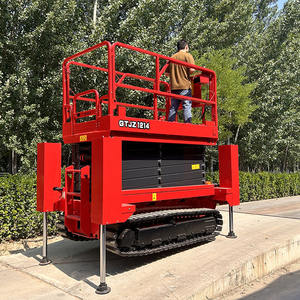 <span class=keywords><strong>Platform</strong></span> Kerja Udara Scissor Lift Crawler Baja Mangan Bersertifikasi CE dengan Kapasitas Beban <span class=keywords><strong>450kg</strong></span>, Tinggi 4m-20m, 4 Orang - Product Image 1