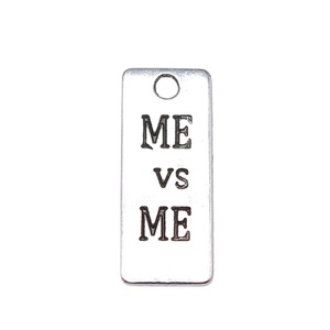 Gangan 24x10mm 2.1g Antique Silver DIY Retro Jewelry Accessory ME <strong>VS</strong> Logo Pendant - Product Image 3